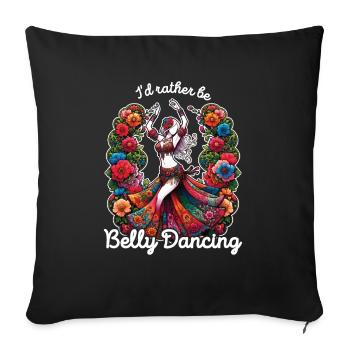 Floral Belly Dance Saying Oriental Dance - Sofa pillowcase 17,3'' x 17,3'' (45 x 45 cm) - black - Front