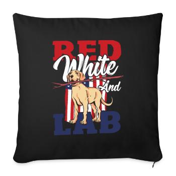 4. Juli Rote Streifen Amerikanische Flagge - Sofakissenbezug 45 x 45 cm - Schwarz - Vorne