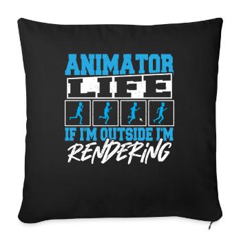 Visual Artist Cartoon Animator 3D Animation Fan - Sofa pillowcase 17,3'' x 17,3'' (45 x 45 cm) - black - Front