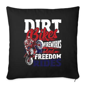 Dirt Bike American Flag Motocross Biker 4th of - Sofa pillowcase 17,3'' x 17,3'' (45 x 45 cm) - black - Front