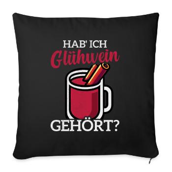 Est-ce que j’ai entendu du vin chaud ? Cannelle d’hiver - Housse de coussin décorative 45 x 45 cm - noir - Devant