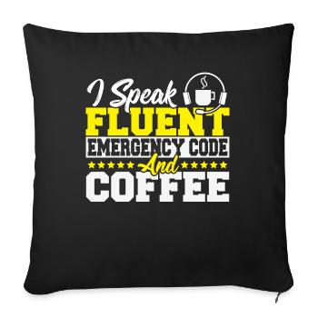 Fire Dispatch Dispatch Thin Yellow Line Fire - Sofa pillowcase 17,3'' x 17,3'' (45 x 45 cm) - black - Front
