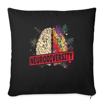 Neurodiversity Brain Autism Awareness Asd ADHD - Sofa pillowcase 17,3'' x 17,3'' (45 x 45 cm) - black - Front