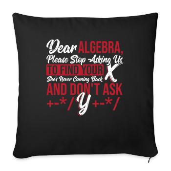 Figures Math Teacher Graph Dear Algebra Please - Sofa pillowcase 17,3'' x 17,3'' (45 x 45 cm) - black - Front