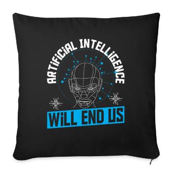 Cyborg AI Robot Engineer Prompt Engineer - Sofa pillowcase 17,3'' x 17,3'' (45 x 45 cm) - black - Front