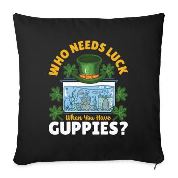 Aquarist Fish Lover St Patricks Day Fish Tank - Sofa pillowcase 17,3'' x 17,3'' (45 x 45 cm) - black - Front