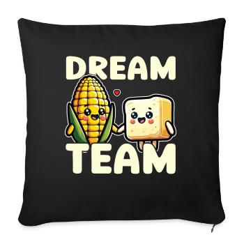 Kawaii Corn and Butter Dream Team Food Lover - Sofa pillowcase 17,3'' x 17,3'' (45 x 45 cm) - black - Front