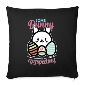 Ostern Schwangerschaft Ankündigung Ostereier - Sofakissenbezug 45 x 45 cm - Schwarz - Vorne