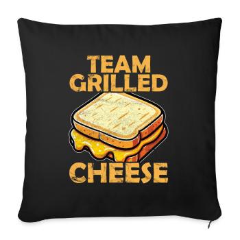 Team Grilled Cheese Lover Funny - Sofa pillowcase 17,3'' x 17,3'' (45 x 45 cm) - black - Front