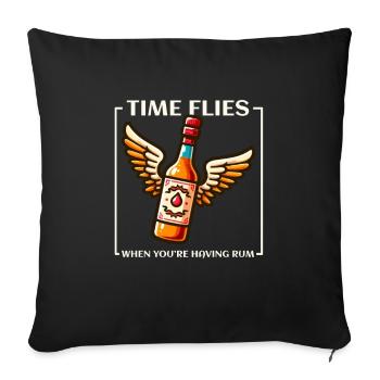 Le temps passe vite quand on se promène - Housse de coussin décorative 45 x 45 cm - noir - Devant