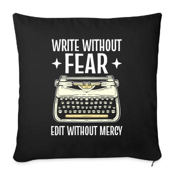 Rédacteur d’article Blogueur Journaliste - Housse de coussin décorative 45 x 45 cm - noir - Devant