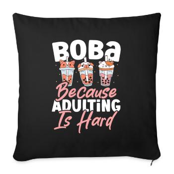 Tea latte Green Tea Iced Tea Boba Tea Merchandise - Sofa pillowcase 17,3'' x 17,3'' (45 x 45 cm) - black - Front