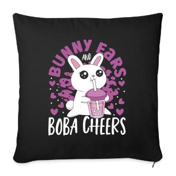 Animal Tapioca Pearls Boba Tea - Sofa pillowcase 17,3'' x 17,3'' (45 x 45 cm) - black - Front