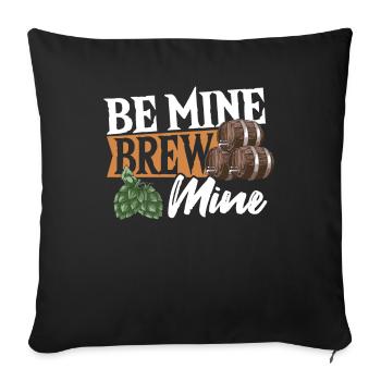 Couple Romantique Brasserie Bière Brasseur De Bière - Housse de coussin décorative 45 x 45 cm - noir - Devant