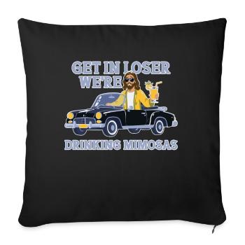 Drôle Mimosas Amateur Obtenir Dans Perdant - Housse de coussin décorative 45 x 45 cm - noir - Devant