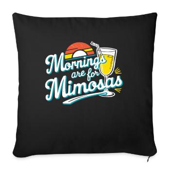Les matins sont pour les vacances des cocktails des amoureux des mimosas - Housse de coussin décorative 45 x 45 cm - noir - Devant