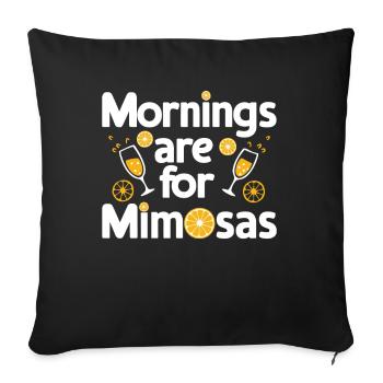 Les matins sont pour les vacances des cocktails des amoureux des mimosas - Housse de coussin décorative 45 x 45 cm - noir - Devant