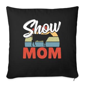 Show Cow Steer Cattle Show Cattle Show Mom Cattle - Sofa pillowcase 17,3'' x 17,3'' (45 x 45 cm) - black - Front