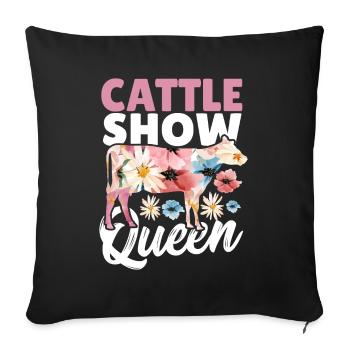 Exposition de bétail Exposition de bétail de maman - Housse de coussin décorative 45 x 45 cm - noir - Devant