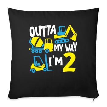 Grue de construction Thème de la construction Anniversaires - Housse de coussin décorative 45 x 45 cm - noir - Devant
