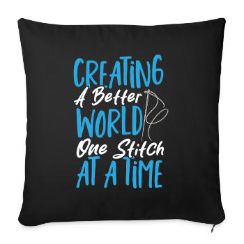 Cross Stitch Sewing Cross-stitch I Love Cross - Sofa pillowcase 17,3'' x 17,3'' (45 x 45 cm) - black - Front