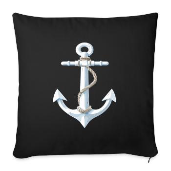 Cooles Anker Design - Sofakissenbezug 45 x 45 cm - Schwarz - Vorne