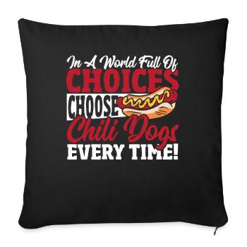 Hot Dog Hot Dogs Chili Dog - Sofa pillowcase 17,3'' x 17,3'' (45 x 45 cm) - black - Front