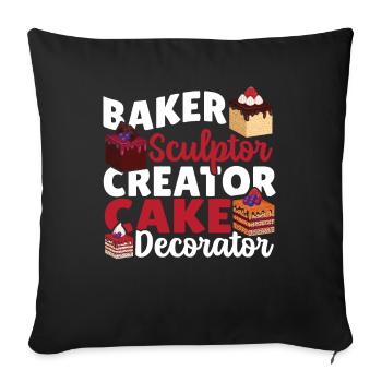 Pastry Chef Marzipan Decorator Cake Decorator - Sofa pillowcase 17,3'' x 17,3'' (45 x 45 cm) - black - Front