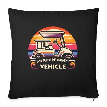 My Retirement Vehicle Golf Cart Mom Dad Golfer - Sofa pillowcase 17,3'' x 17,3'' (45 x 45 cm) - black - Front
