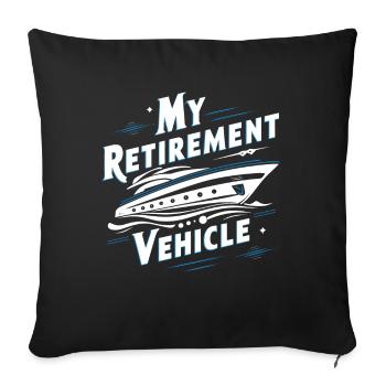 Mon Véhicule De Retraite Yacht Maman Papa Expédition - Housse de coussin décorative 45 x 45 cm - noir - Devant