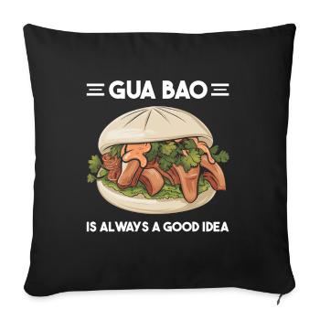Gua Bao Asian Food Lover China Vietnam Japan - Sofa pillowcase 17,3'' x 17,3'' (45 x 45 cm) - black - Front