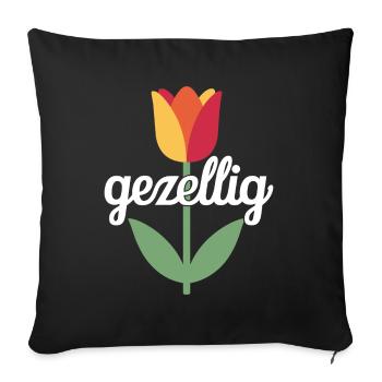 Gezellig Dutch Tupil Pays-Bas - Housse de coussin décorative 45 x 45 cm - noir - Devant