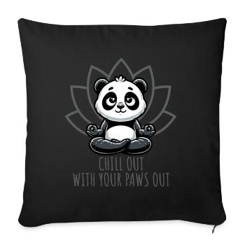 Détendez-vous avec vos pattes dehors Panda Yoga - Housse de coussin décorative 45 x 45 cm - noir - Devant