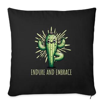 Endure and Embrace Cactus Yoga - Sofa pillowcase 17,3'' x 17,3'' (45 x 45 cm) - black - Front