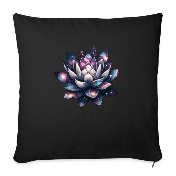 Celestial Bloom Galactic Lotus Unfolding - Sofakissenbezug 45 x 45 cm - Schwarz - Vorne