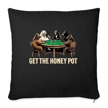 Get the Honey Pot Poker Bear - Sofa pillowcase 17,3'' x 17,3'' (45 x 45 cm) - black - Front