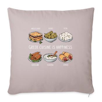 La cuisine grecque est un amateur de bonheur - Housse de coussin décorative 45 x 45 cm - taupe clair - Devant