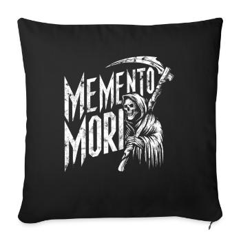 Memento Mori Reaper Stoic Latin Philosophy - Sofa pillowcase 17,3'' x 17,3'' (45 x 45 cm) - black - Front