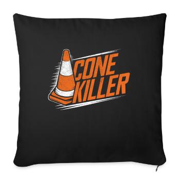 Funny Autocross Cone Killer Motorsport Race Drivin - Sofa pillowcase 17,3'' x 17,3'' (45 x 45 cm) - black - Front