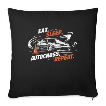 Funny Autocross Eat Sleep Autocross Repeat Driving - Sofa pillowcase 17,3'' x 17,3'' (45 x 45 cm) - black - Front