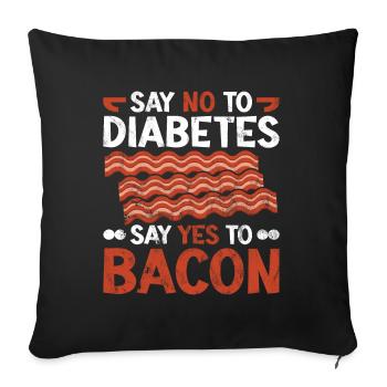 Ketogenic Bodybuilding Keto diet Bacon Proteins - Sofa pillowcase 17,3'' x 17,3'' (45 x 45 cm) - black - Front