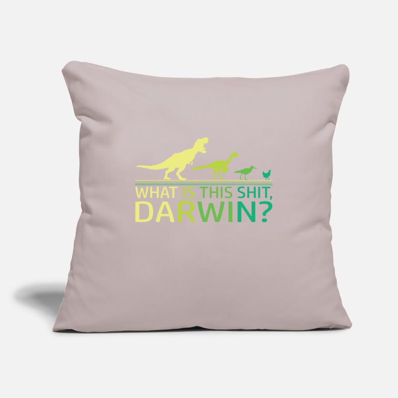 Drôle d’évolution Dino dinosaure Darwin T-Rex Housse de coussin décorative 45 x 45 cm