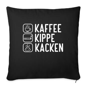 Lustige Morgenroutine für Männer und Raucher - Sofakissenbezug 45 x 45 cm - Schwarz - Vorne