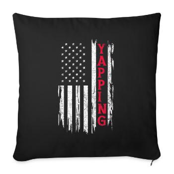 Funny Yapper Humor America American Flag - Sofa pillowcase 17,3'' x 17,3'' (45 x 45 cm) - black - Front