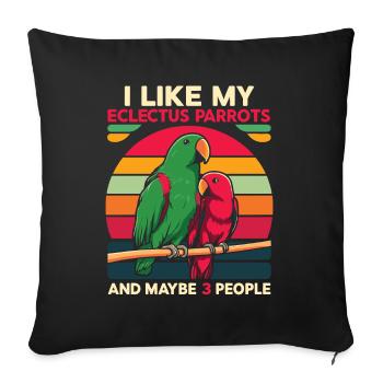 Perroquet éclecte drôle disant oiseau propriétaire animal de compagnie - Housse de coussin décorative 45 x 45 cm - noir - Devant