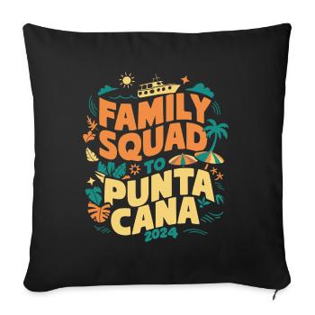 Escouade de vacances en famille Punta Cana 2024 vacances d’été - Housse de coussin décorative 45 x 45 cm - noir - Devant