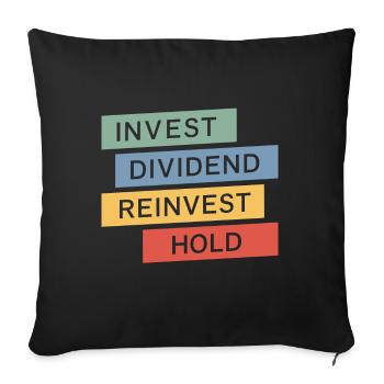 Funny Dividend Investor Financial Independence - Sofa pillowcase 17,3'' x 17,3'' (45 x 45 cm) - black - Front
