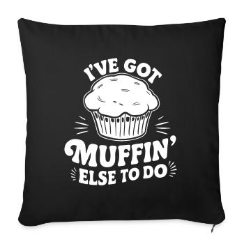 J’ai des muffins d’autre à faire Funny Cake Pastry - Housse de coussin décorative 45 x 45 cm - noir - Devant