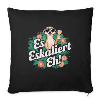 De toute façon, ça s'intensifie de toute façon, l'alcool de fête suricate dit - Housse de coussin décorative 45 x 45 cm - noir - Devant