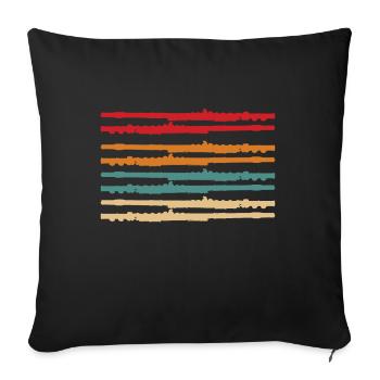 Vintage flute Instrument Transversal Flute Music - Sofa pillowcase 17,3'' x 17,3'' (45 x 45 cm) - black - Front